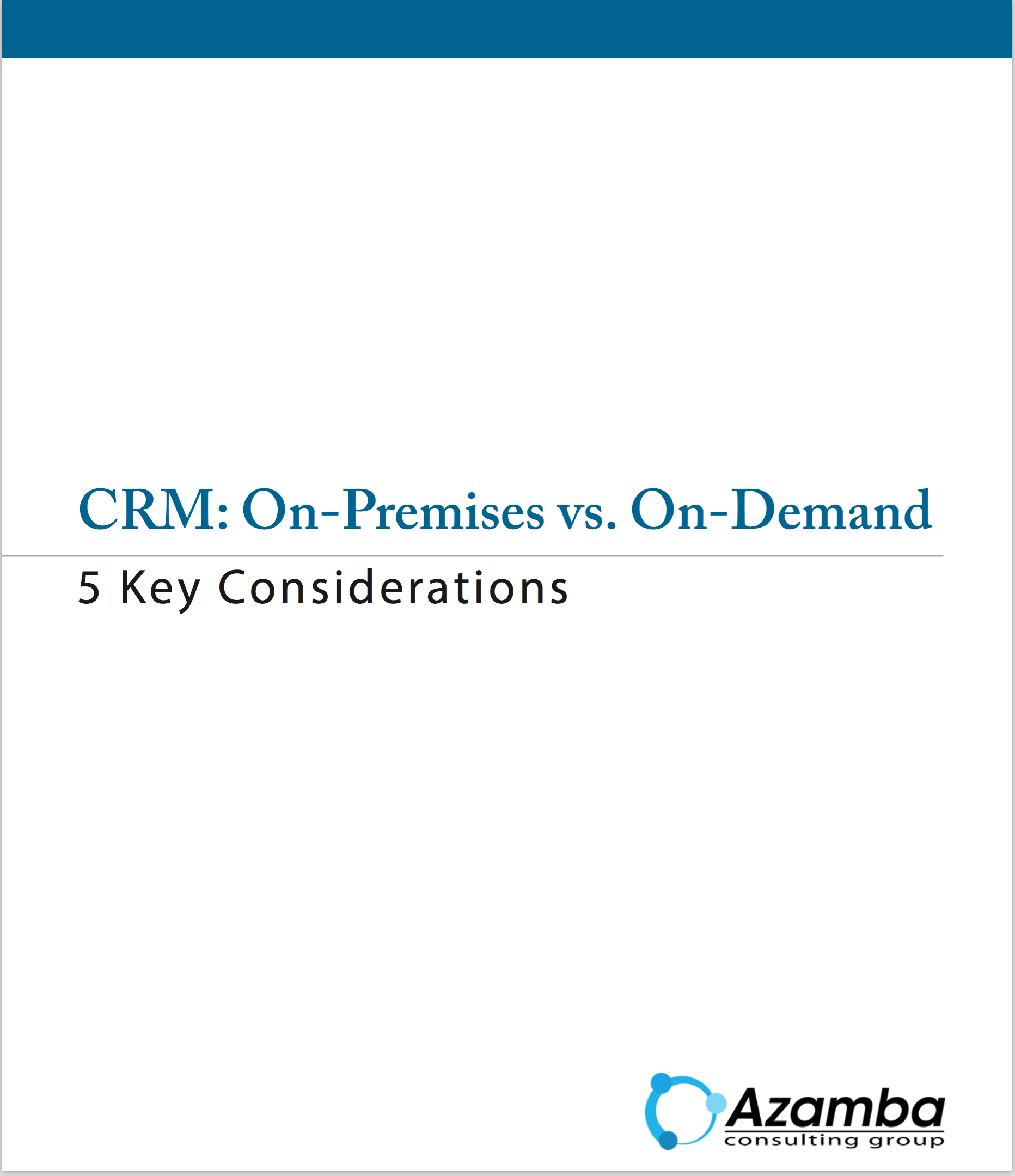 Azamba On-Premises vs On-Demand Cloud SaaS CRM White Paper