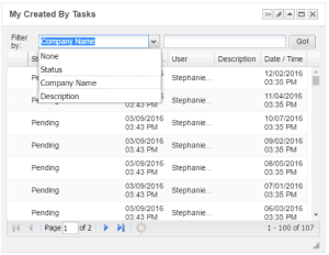 Sage CRM Adding a Custom Filter to a Dashboard Gadget - Picture 1