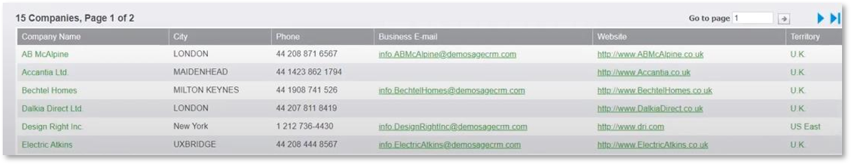 Manage Receivables with Sage CRM Company Past Due Invoice List