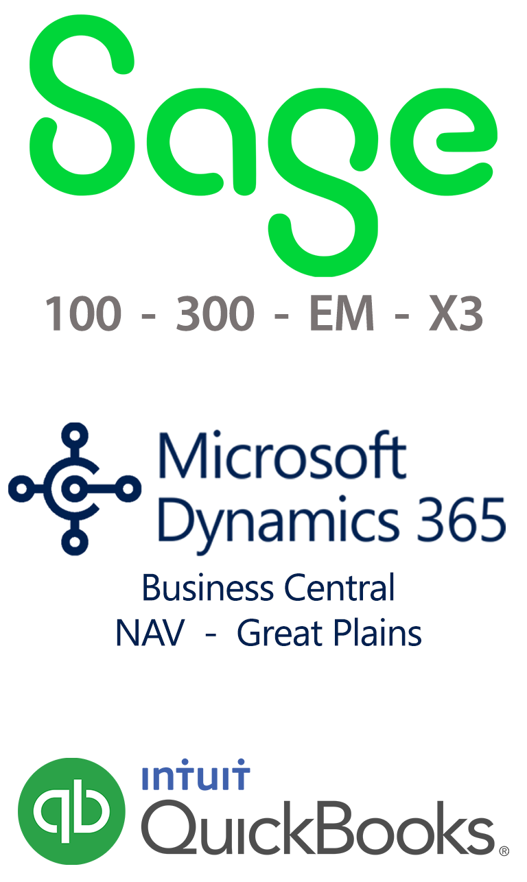 sage 100 300 em x3 microsoft dynamics 365 business central nav great plains quickbooks crm integration