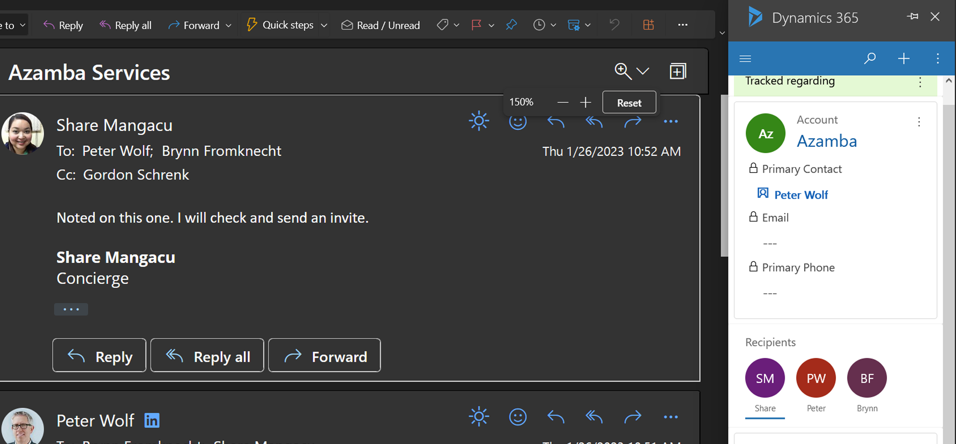 image of email tracking in microsoft outlook